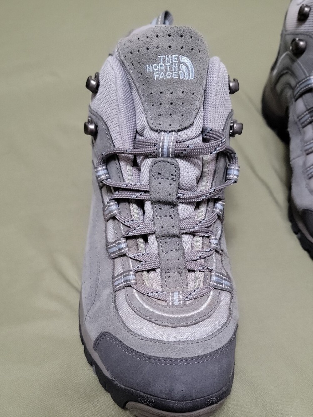 The North Face Light Gray Suede Hiking Sneakers - Picture 2 of 4